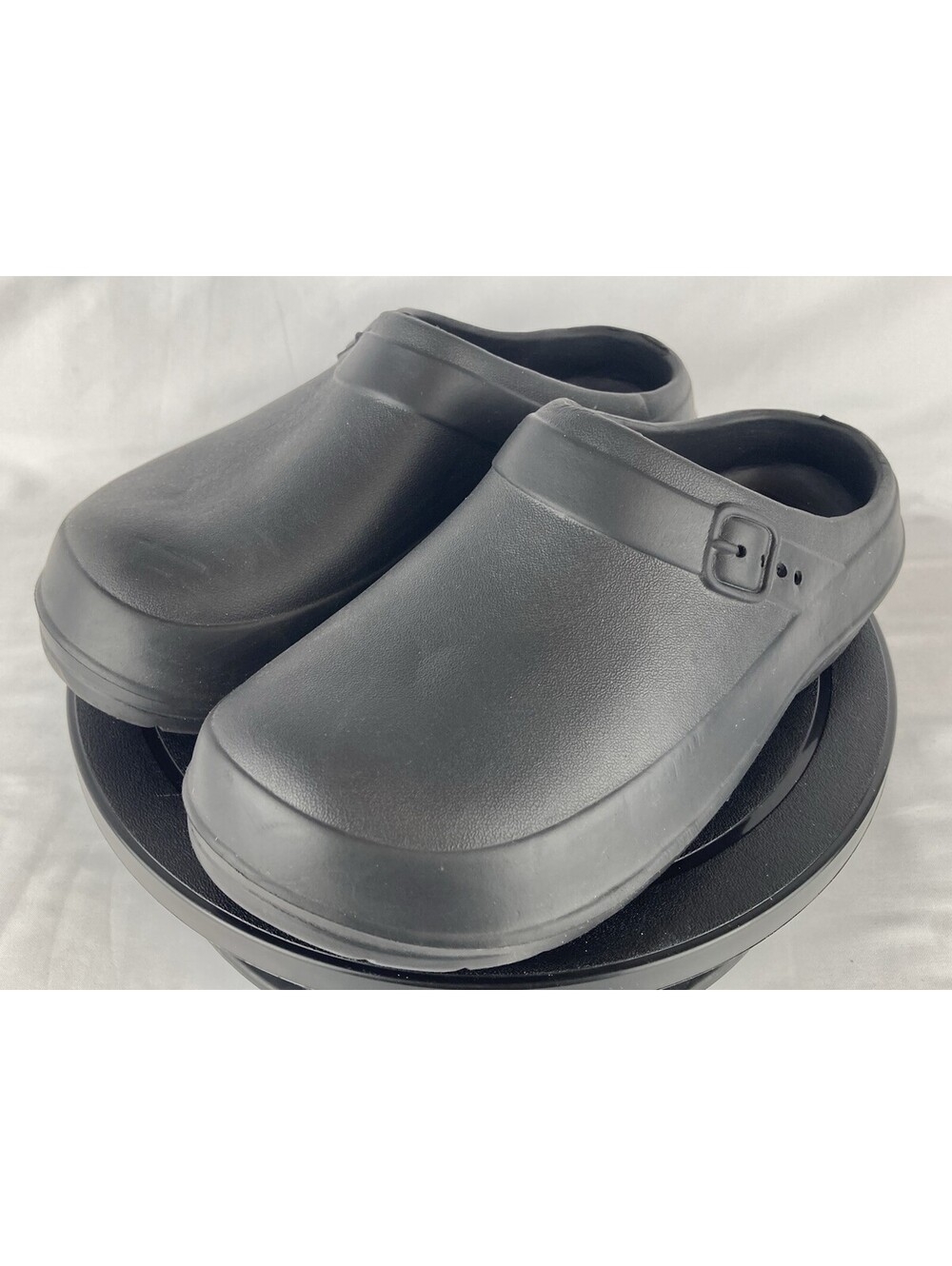 Women’s 7/8 Hello Soho Black Clogs Work Shoes Chef Kitchen Nursing Slip On Mules